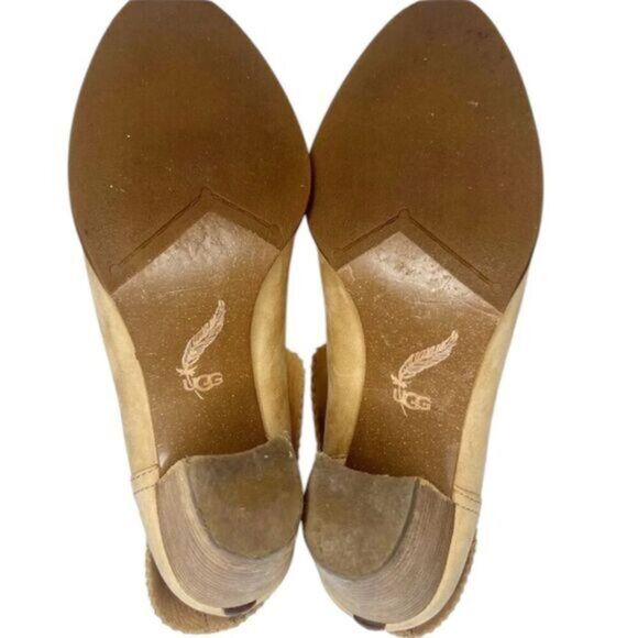 UGG Thames Foldover Sheepskin Suede Ankle Boots Chestnut Tan Size 8 - Picture 8 of 9